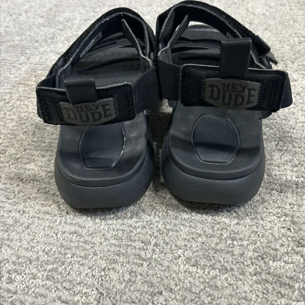 Hey Dude Carson Sandals Mens 7 EU40 Black Summer Strappy Outdoor Walking Comfort